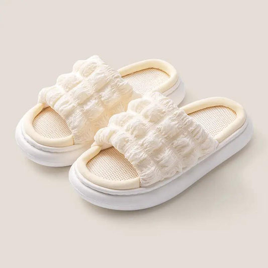 EVA Thick-soled Linen Slippers Women's Mute Soft-soled Slippers by GJG Denim