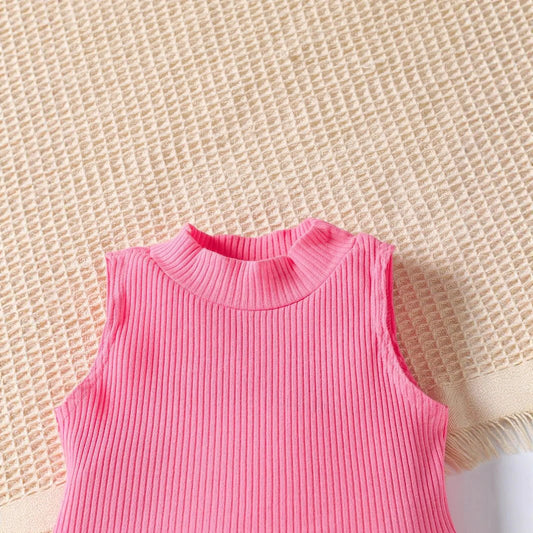 New Girls' Solid Color Sleeveless Vest Letters by GJG Denim