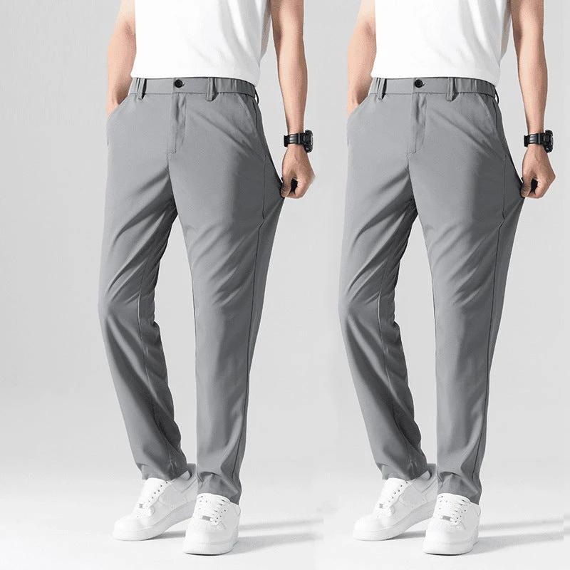 Business Casual Pants Stretch Suit Pants Men's Straight Draping by GJG Denim