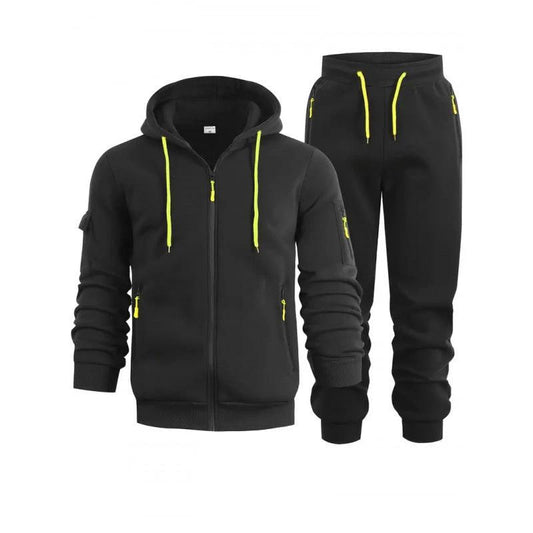 Men's Zip-Up Hoodie With Arm Pockets And Sweatshirt by GJG Denim