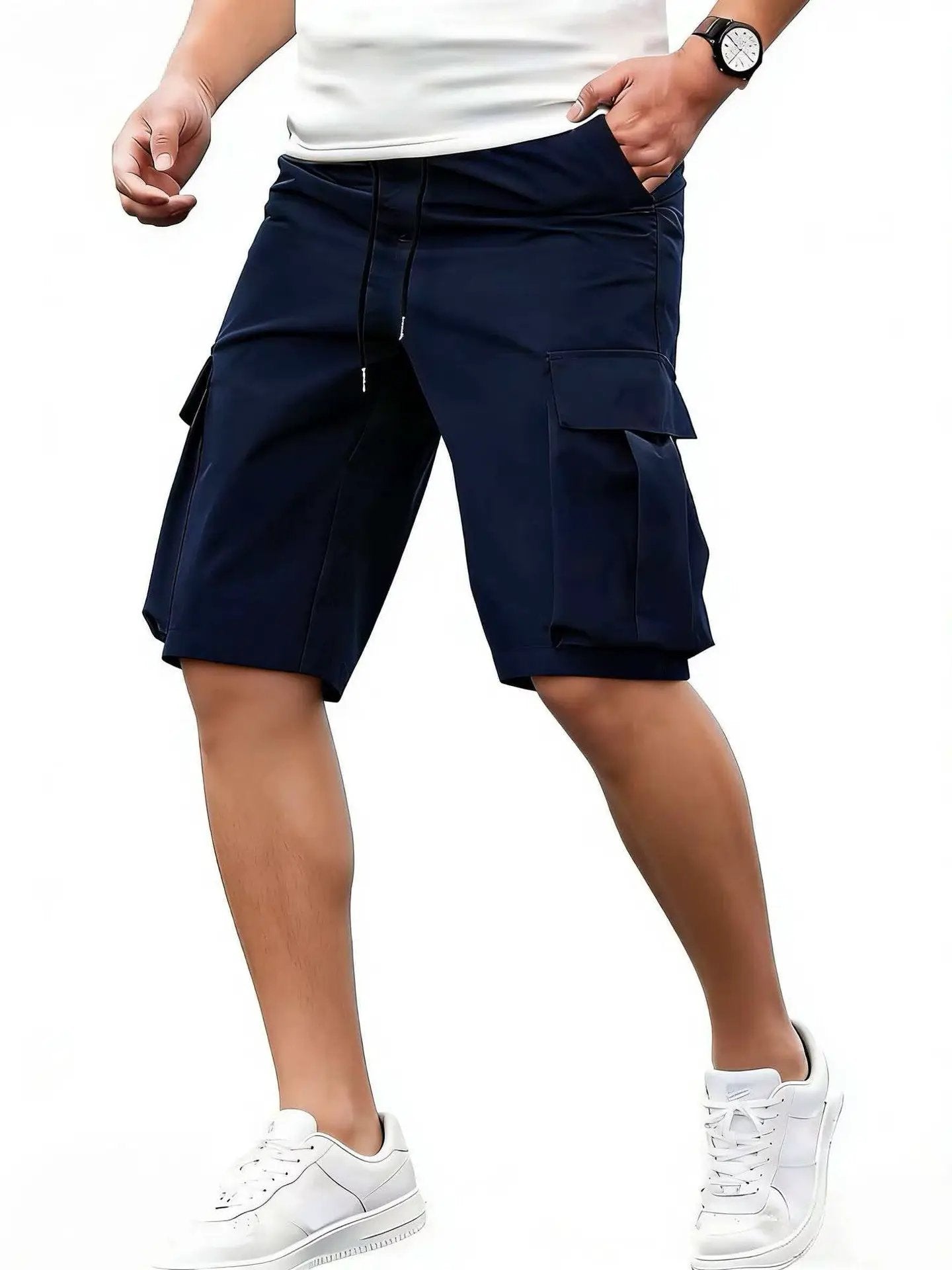 Men's Loose-Fit Casual Shorts With Multiple Pockets by GJG Denim