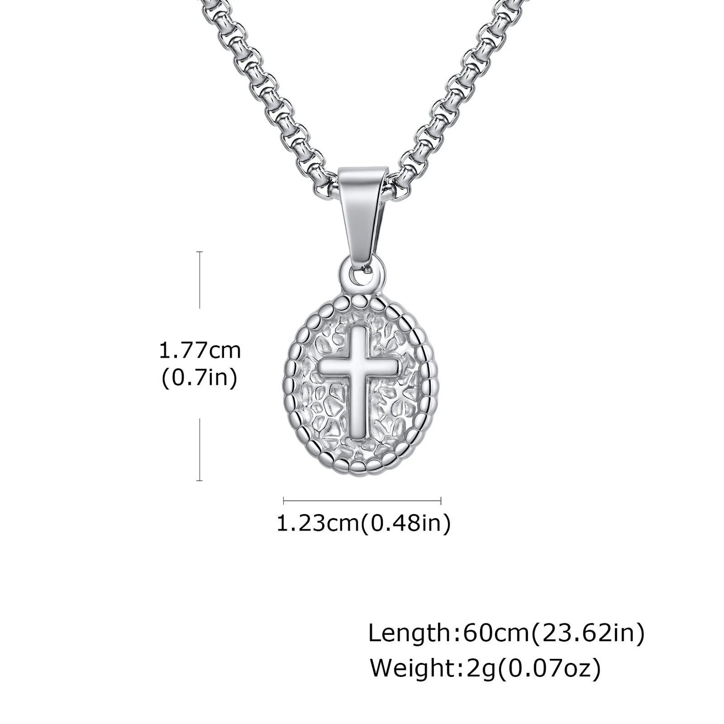 Casual Cross-Shaped Oval Pendant Necklace For Men by GJG Denim