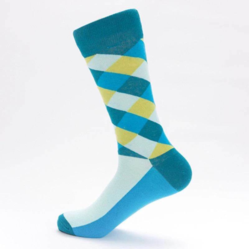 Men's Color Diamond Lattice Socks by GJG Denim
