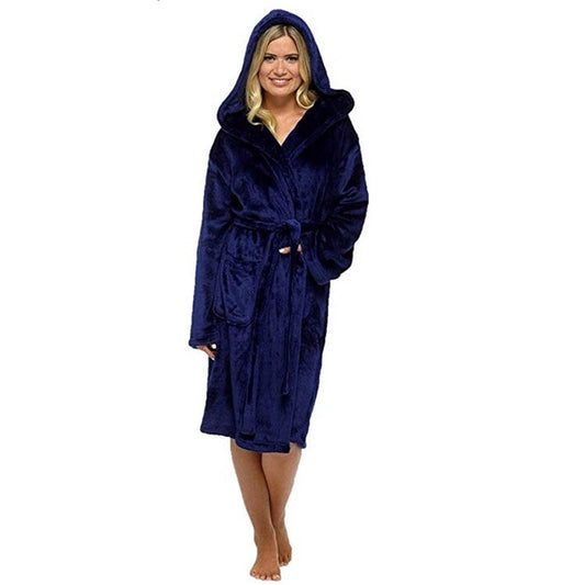 Women's Long Bathrobe With Belt by GJG Denim