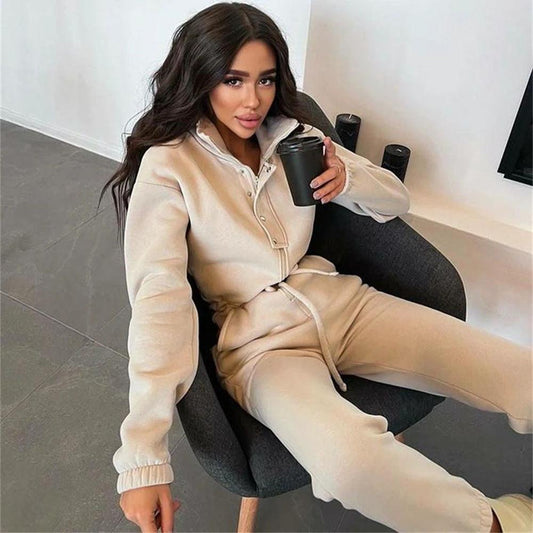 Stand-up Collar Cinched Leisure Jumpsuit by GJG Denim