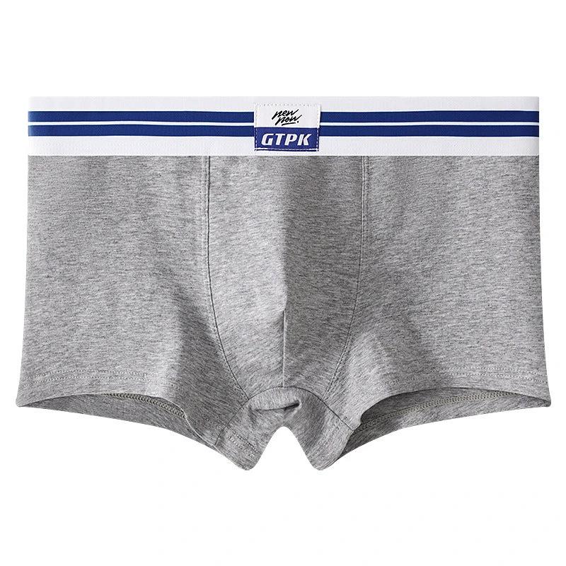 Men's Pure Color Cotton Mid-waist Underwear by GJG Denim