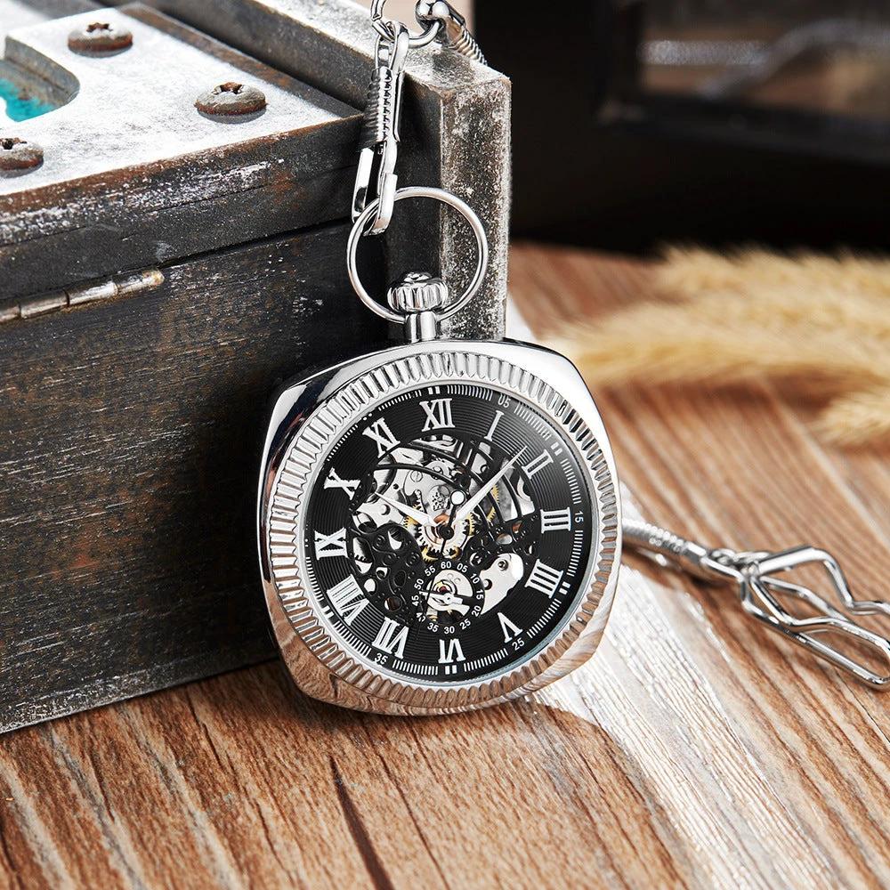 Trendy Fashionable Classic Retro Pocket Watch With A Chain For Men by GJG Denim