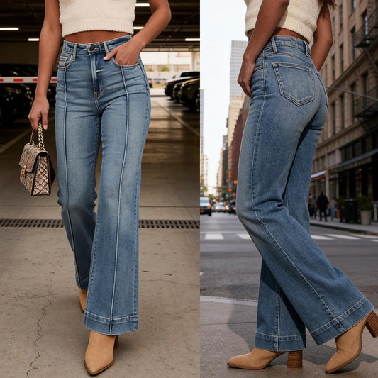 New Womens Mid-rise Bootcut Jeans by GJG Denim