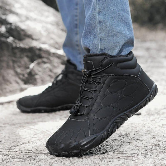 Men's Outdoor Sports Cotton Fleece-lined Warm Snow Boots by GJG Denim