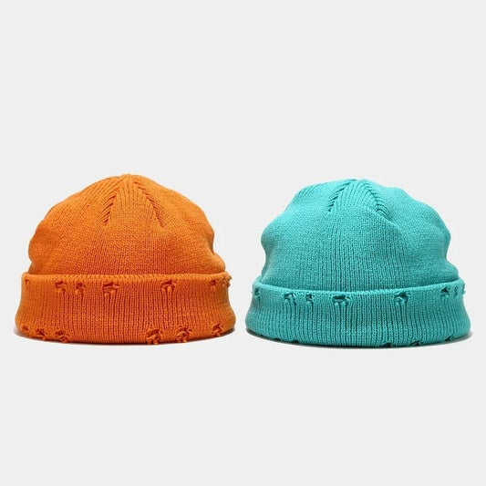 Men's Hole Knitted Beanie by GJG Denim