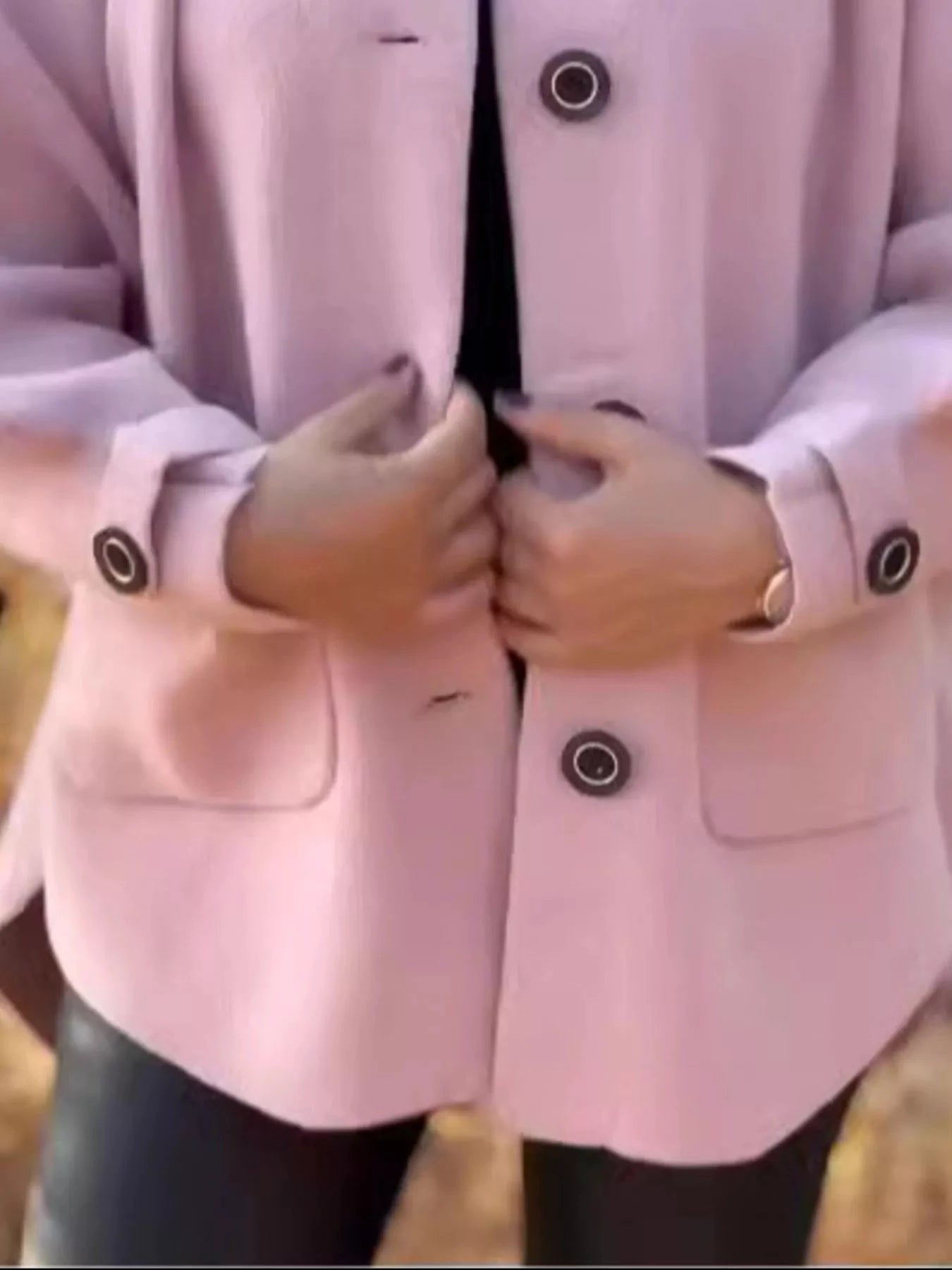 Full Size Button-Front Raglan Sleeve Coat Plus Size by Lady Ros