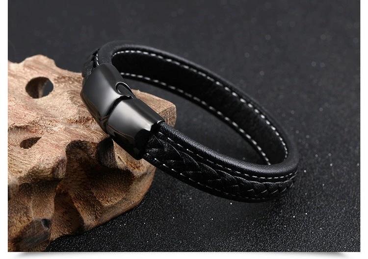 Men's Black Titanium Steel Bracelet by GJG Denim