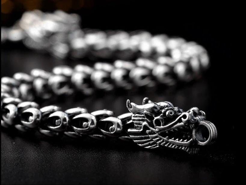 S925 Silver Bold Domineering Men's Faucet Bracelet by GJG Denim