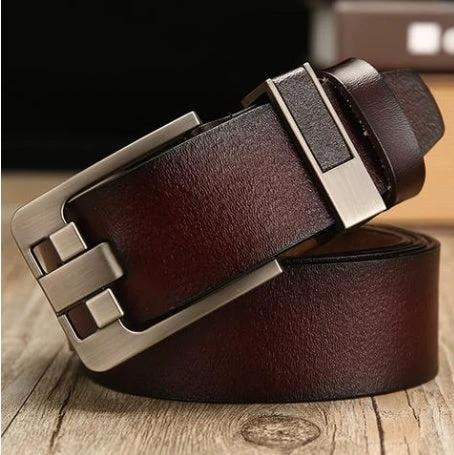 Men's Leather Belt With Pin Buckle by GJG Denim