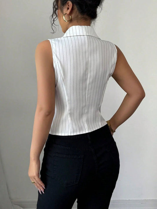 Striped Sleeveless Shirt by GJG Denim