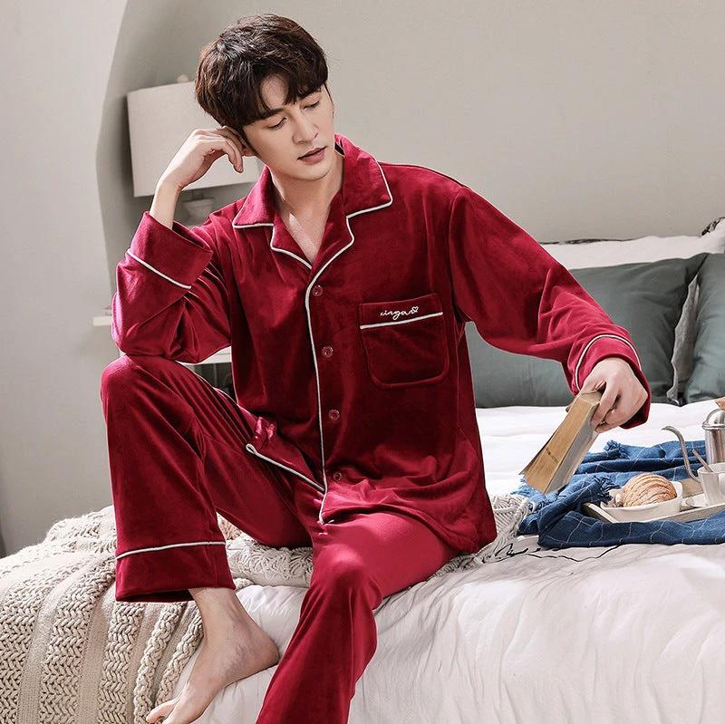 Double-sided Velvet Pajamas For Men by GJG Denim