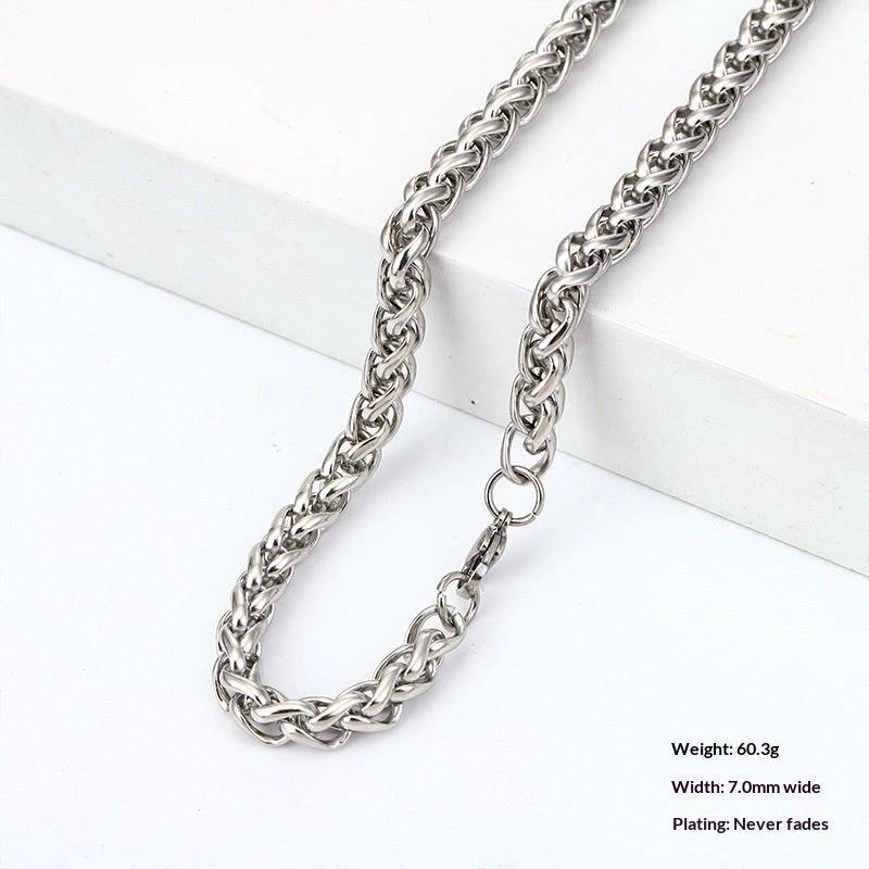Titanium Steel Dragonbone Chain For Men by GJG Denim