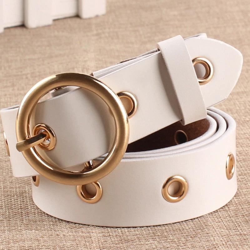 Classic Round Buckle No Hole Belt by GJG Denim