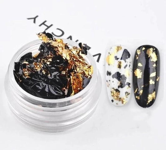 Nail tin foil fragment nail jewelry by GJG Denim