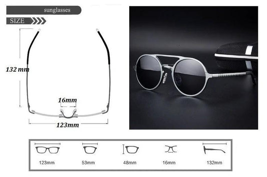 Retro Round Sunglasses For Men by GJG Denim