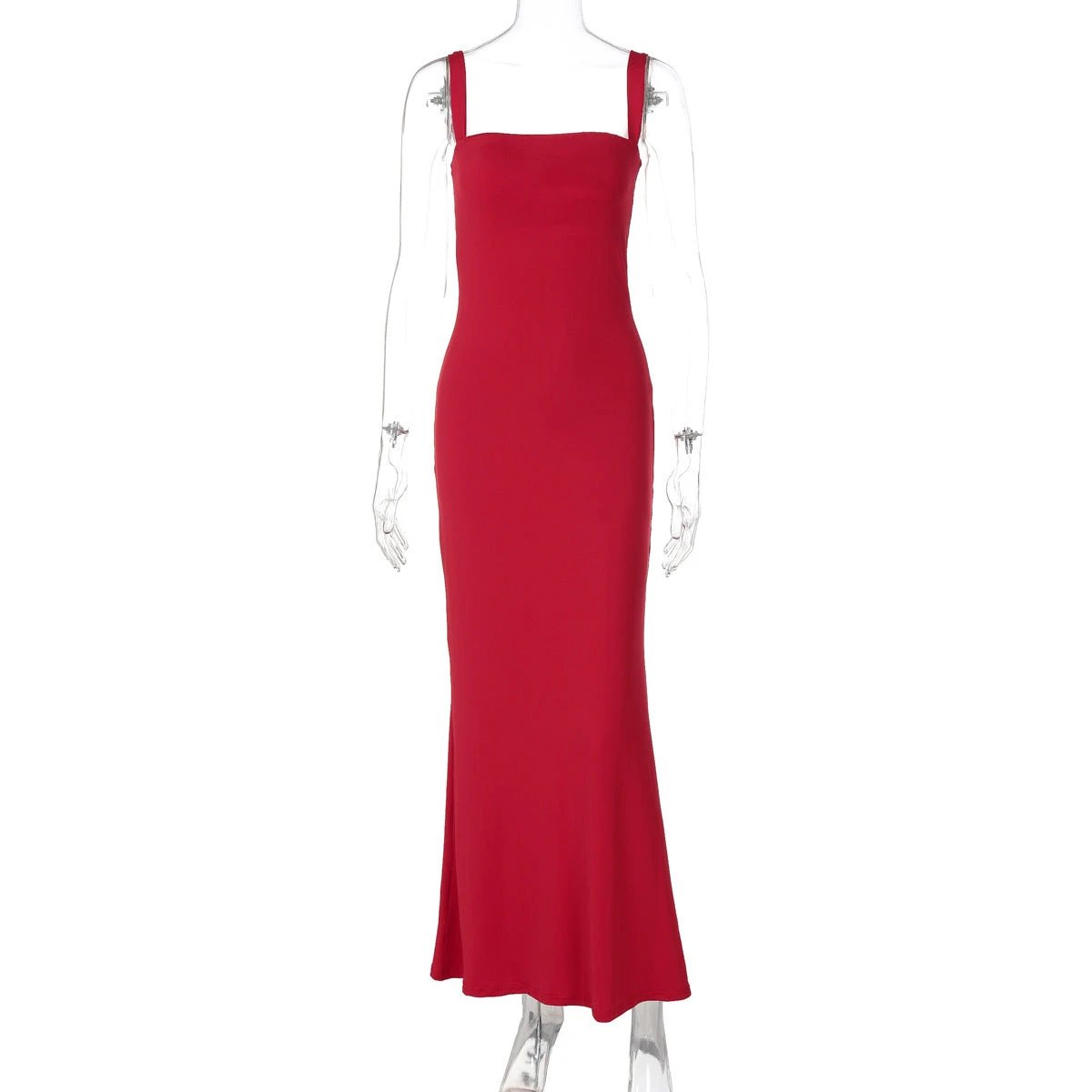 Solid Color Sleeveless Slim Strap Dress by GJG Denim
