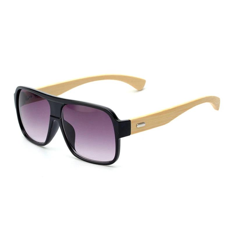 Wooden Square Sunglasses For Men by GJG Denim