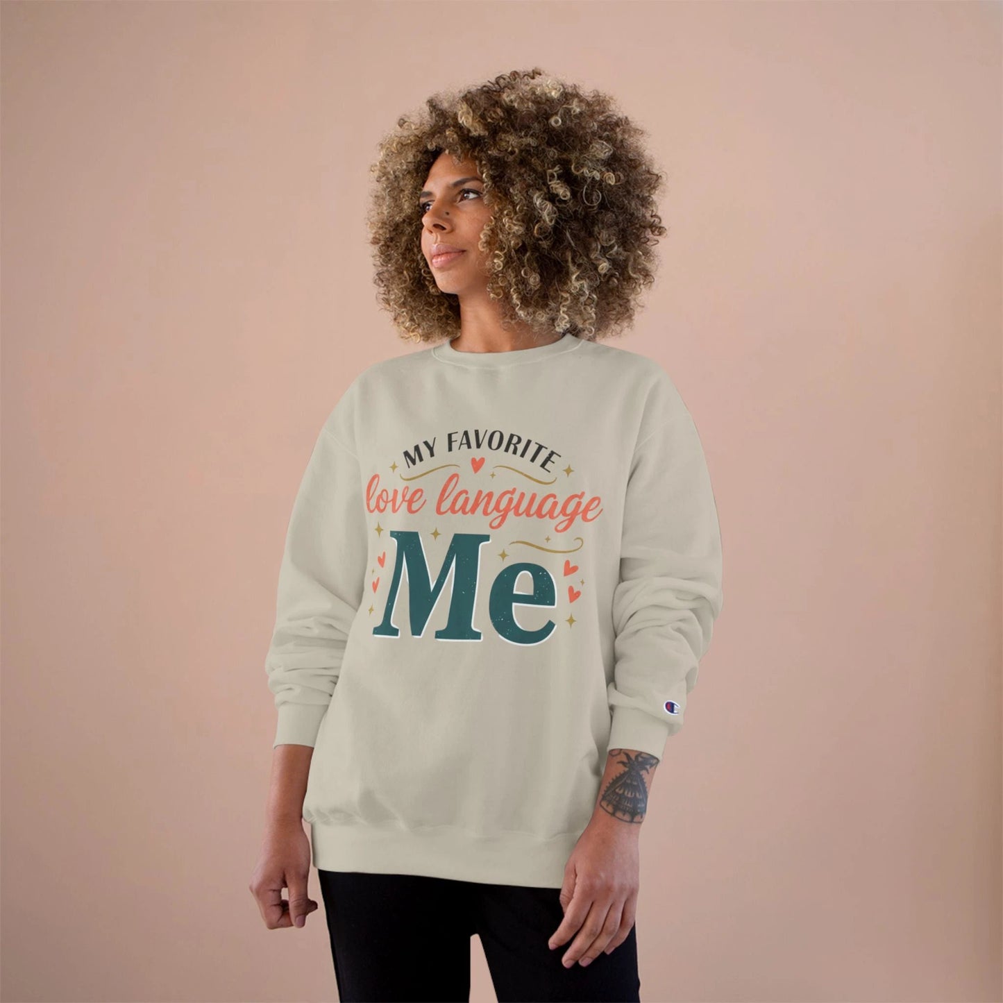 Sweatshirt — "My Favorite Love Language: Me" Valentine Self-Love Crewneck by Printify