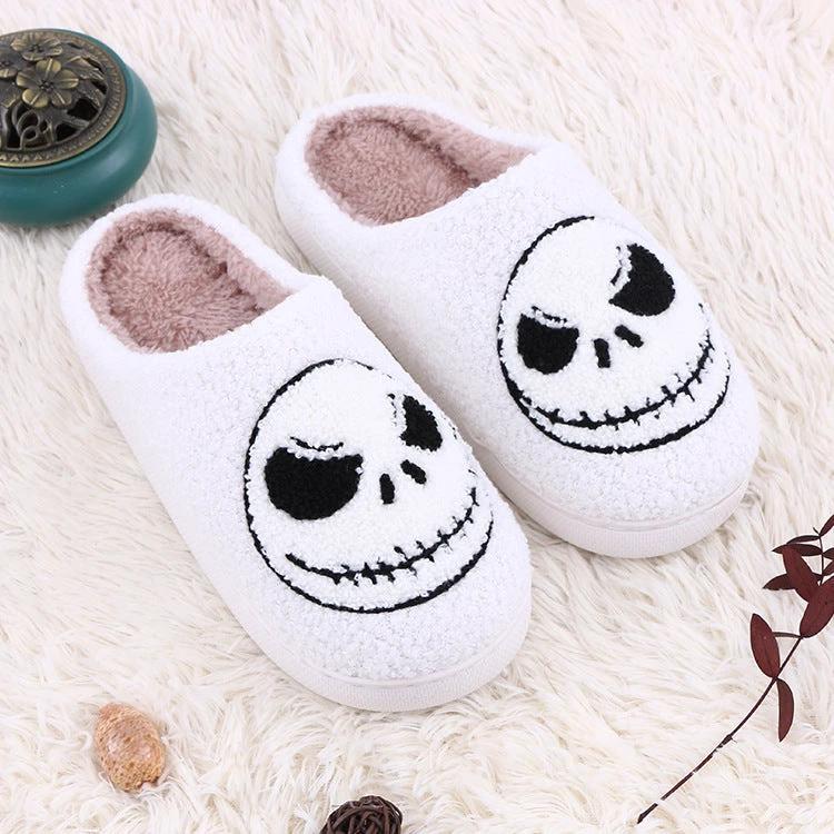 Men's Halloween Skull-smirk Non-slip Slippers by GJG Denim