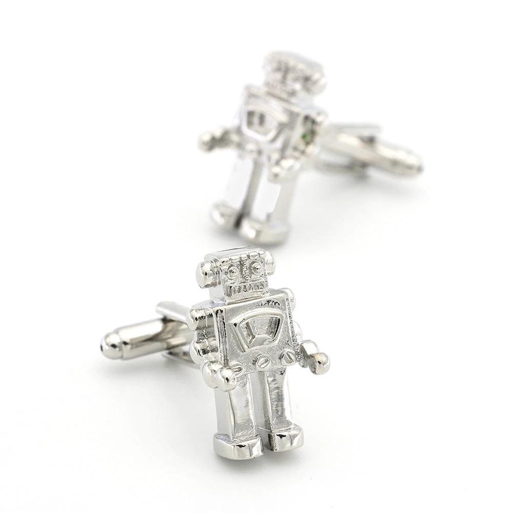 Men's Silver Robot Cufflinks by GJG Denim