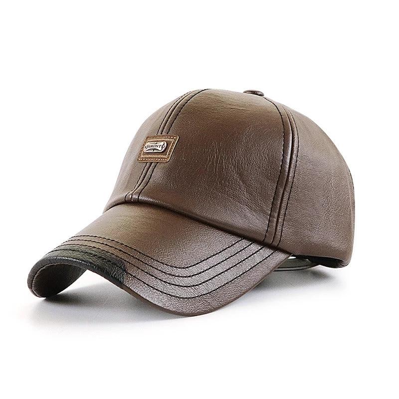 Men's Leather Baseball Cap by GJG Denim