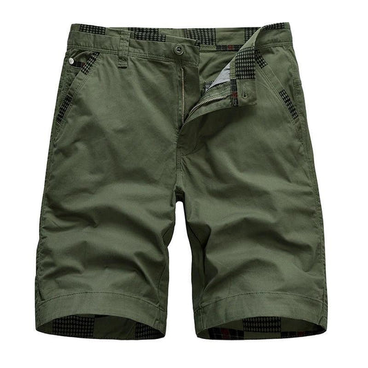 Men's Solid Color Five-point Shorts by GJG Denim