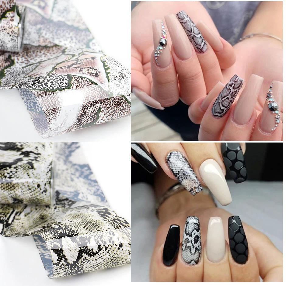 Nail Art Sticker Snake Skin Animal Grain Nail Star Paper Transfer Paper Laser Paper by GJG Denim