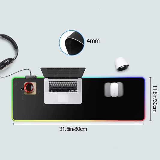Luminous RGB Mouse Pad/ Luminous Game LED Rubber Table Mat by GJG Denim