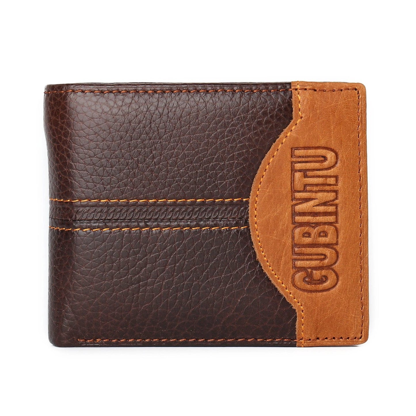 Genuine Leather Men's Patchwork Wallet by GJG Denim