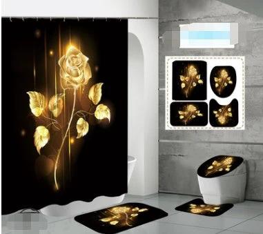 Printed Waterproof Polyester Shower Curtain by GJG Denim