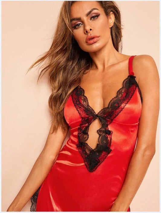 Pajamas Women Summer Sexy Thin Suspenders Nightgown by GJG Denim