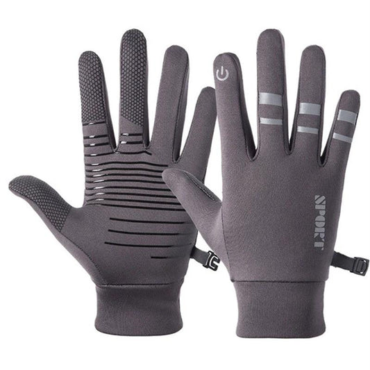 Reflective Velvet Warm Gloves For Men by GJG Denim