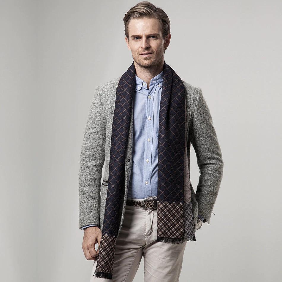 Classic Plaid Casual Warm Scarf For Men by GJG Denim