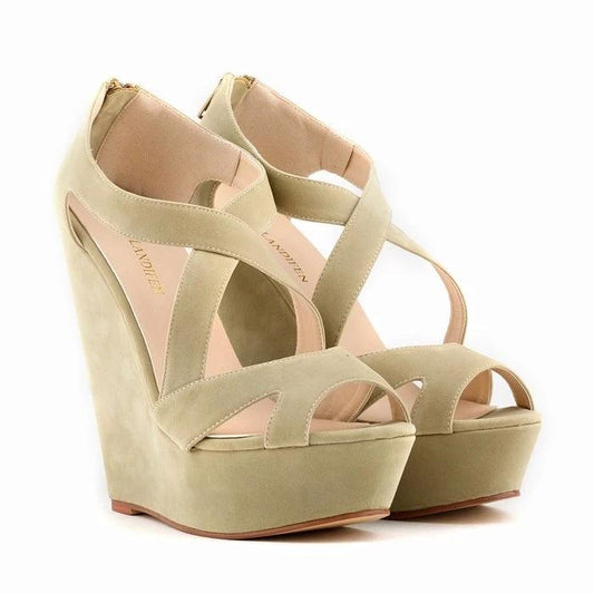 High-heeled hollow sandals by GJG Denim