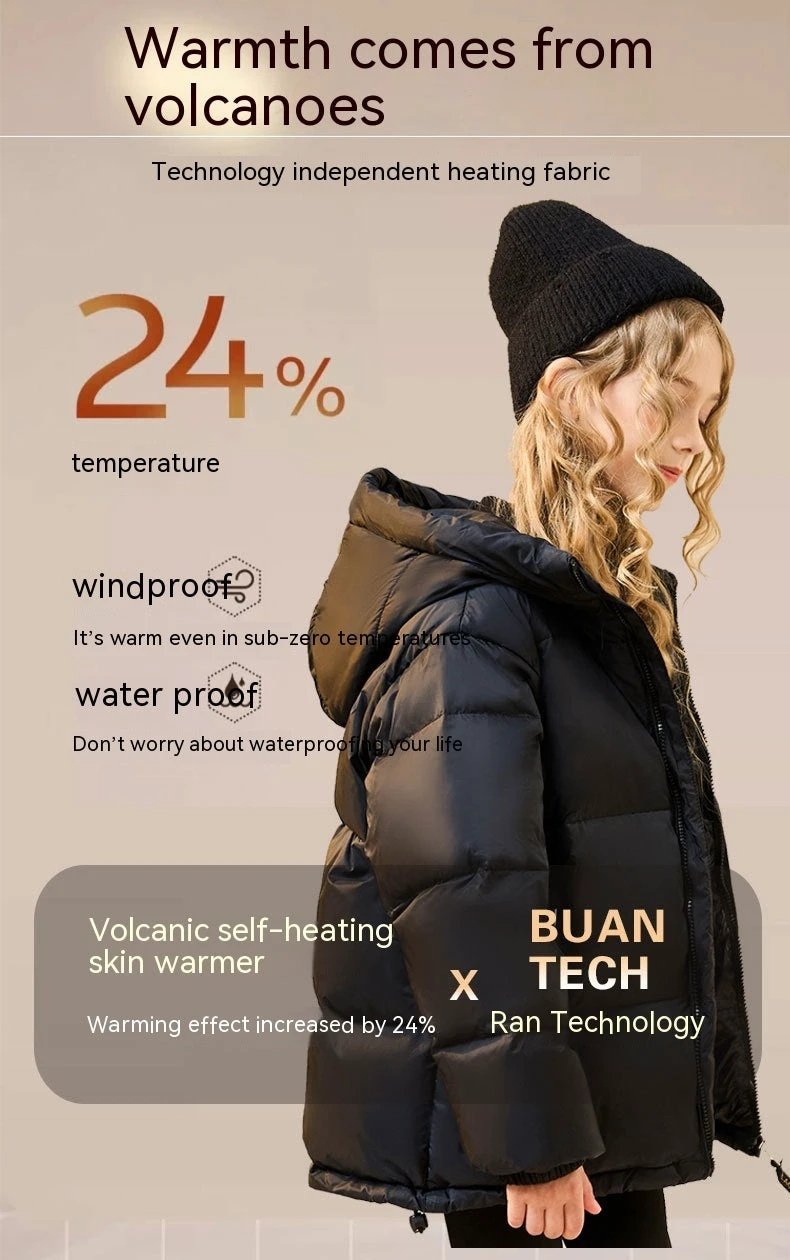 Trendy Best-selling Black Gold Children's Down Jacket by GJG Denim