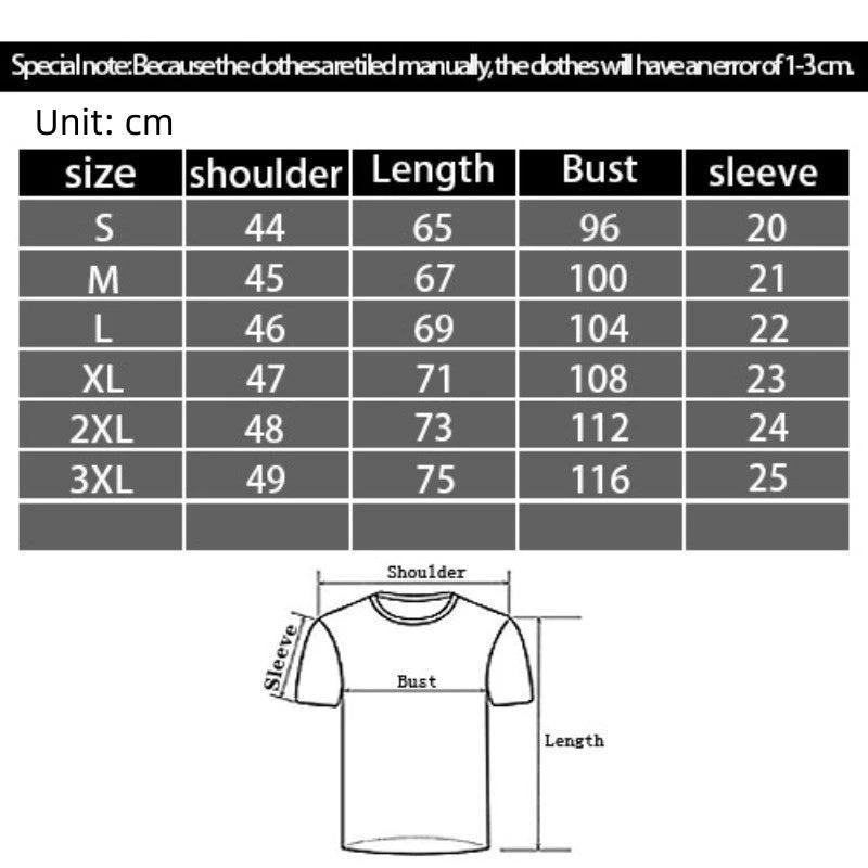 Men's 3D Digital Printing Casual Round Neck Short Sleeve Shirt by GJG Denim