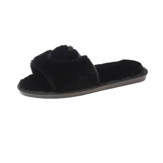 Plush slippers for women by GJG Denim