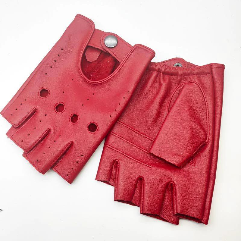 Men's Winter Sheepskin Half Finger Gloves by GJG Denim