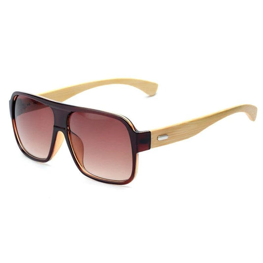 Wooden Square Sunglasses For Men by GJG Denim