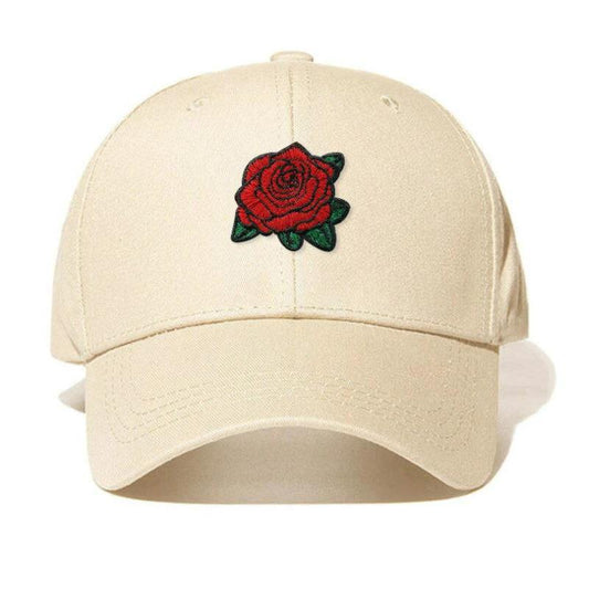 Men's Rose Embroidered Baseball Cap by GJG Denim