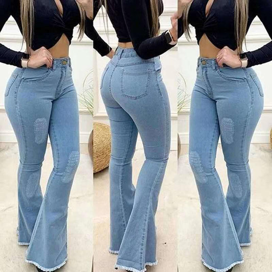 Women Fashion Elastic Ladies Jeans Pants by GJG Denim