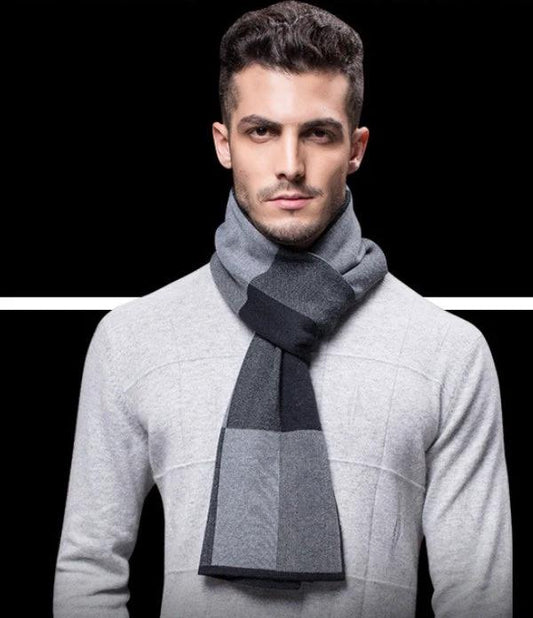 Men's Wool Plaid Scarf by GJG Denim