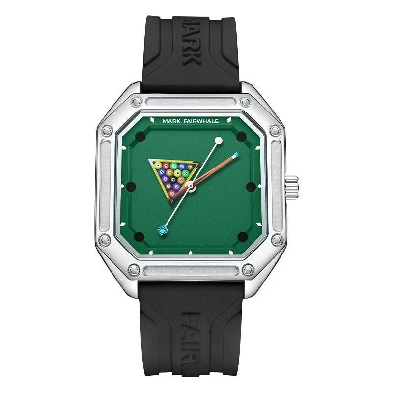 Men's Creative Quartz Wristwatch Personalized With A Billiards-themed Dial by GJG Denim