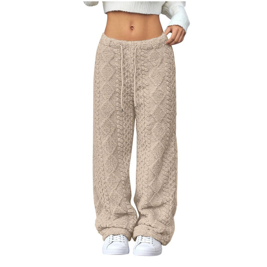 Velvet Padded Loose Straight-leg Trousers by GJG Denim