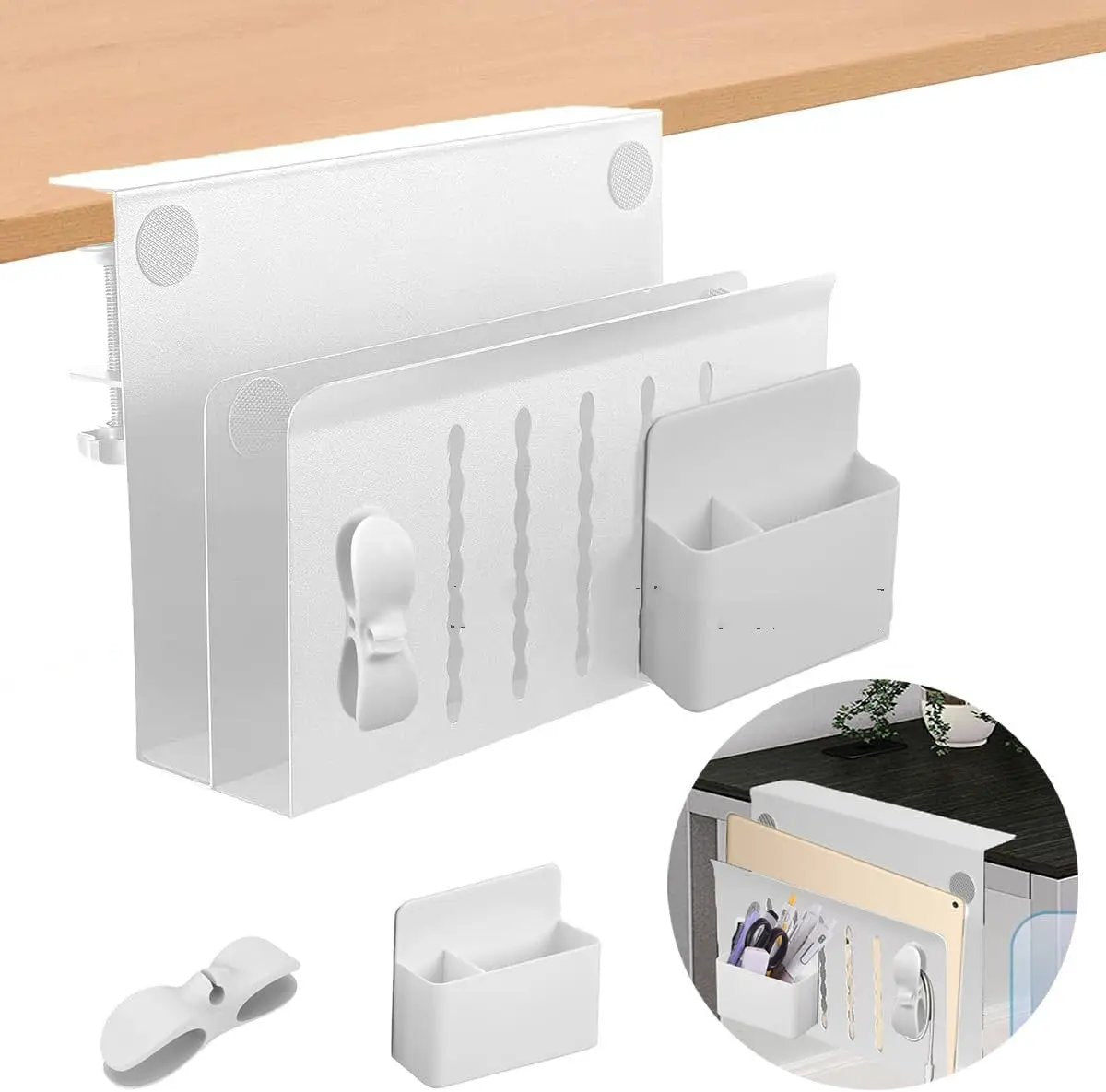 Under-desk Notebook Storage Bracket by GJG Denim